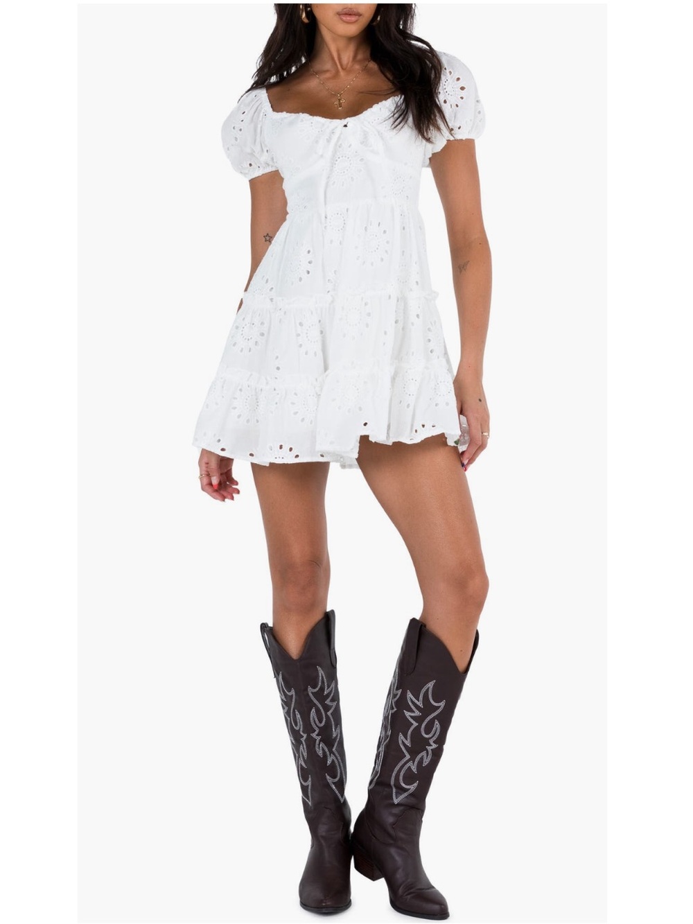 Princess Polly Lavine Embroidered White Minidress New!